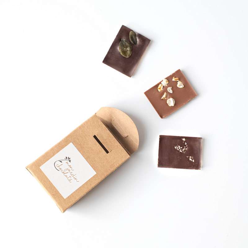 3 mini tablettes variées - chocolat bio, sans conservateur, France.