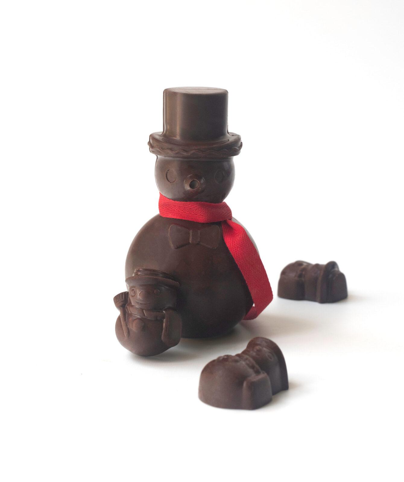 Bonhomme de neige en chocolat noir pour Noël